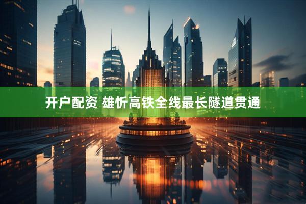 开户配资 雄忻高铁全线最长隧道贯通